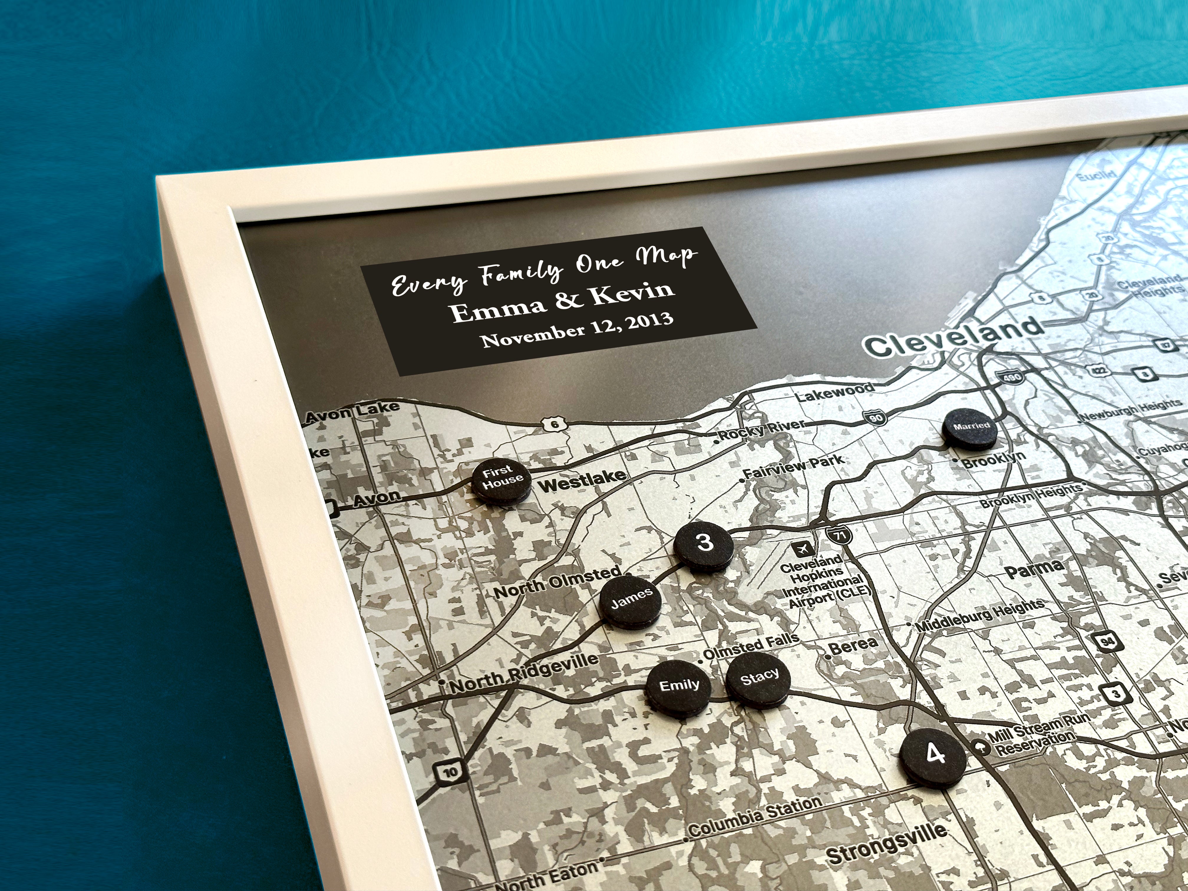Steel Map with Custom Location Magnet Pins
