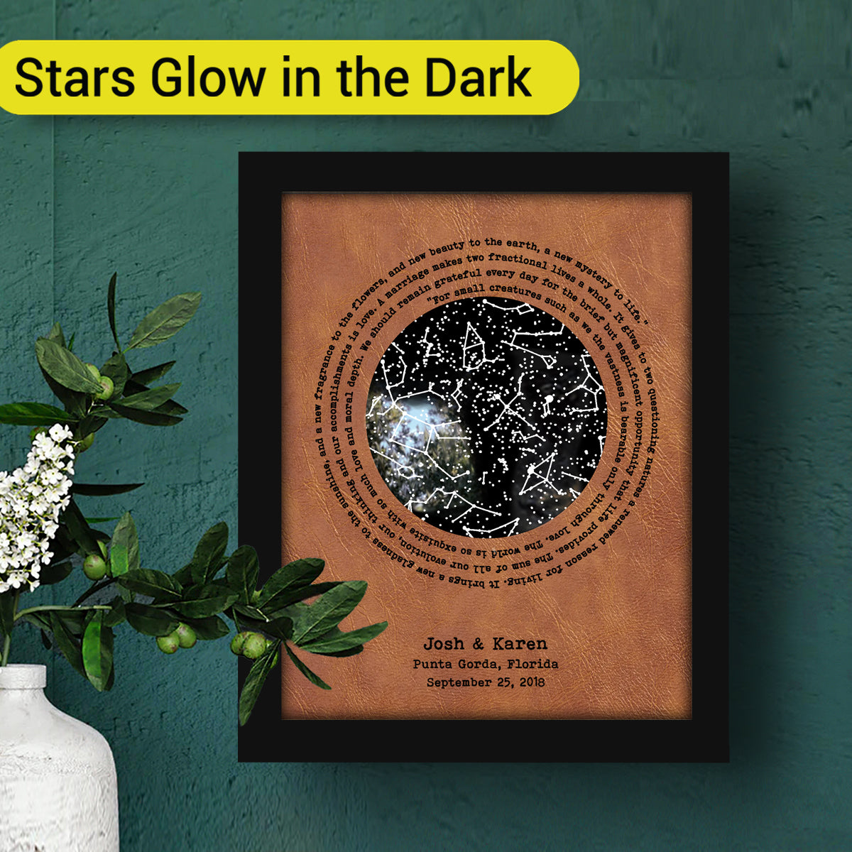 Leather Glow in the Dark Star Map
