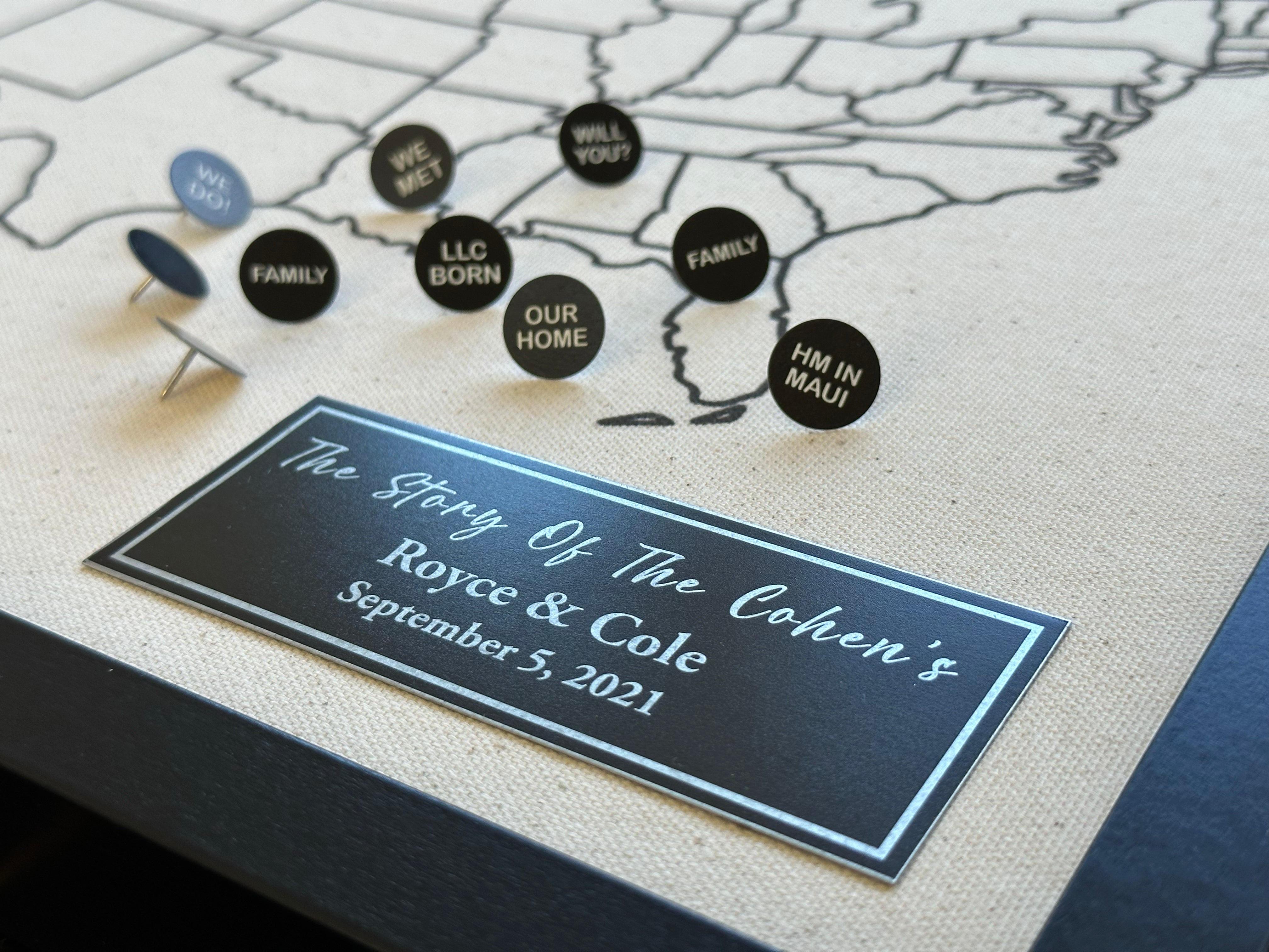 Cotton Map with Custom Pins