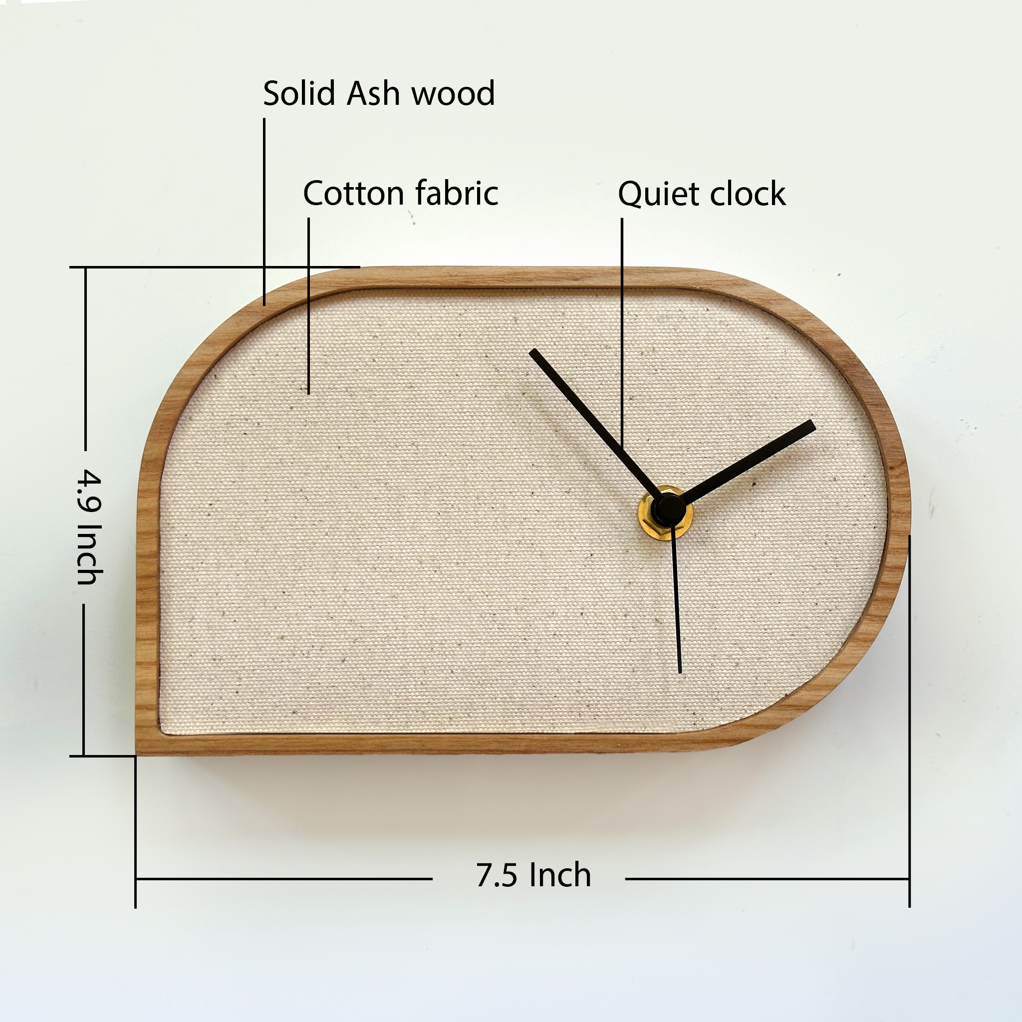 Handmade Desk Clock With customization on cotton for 2nd anniversary